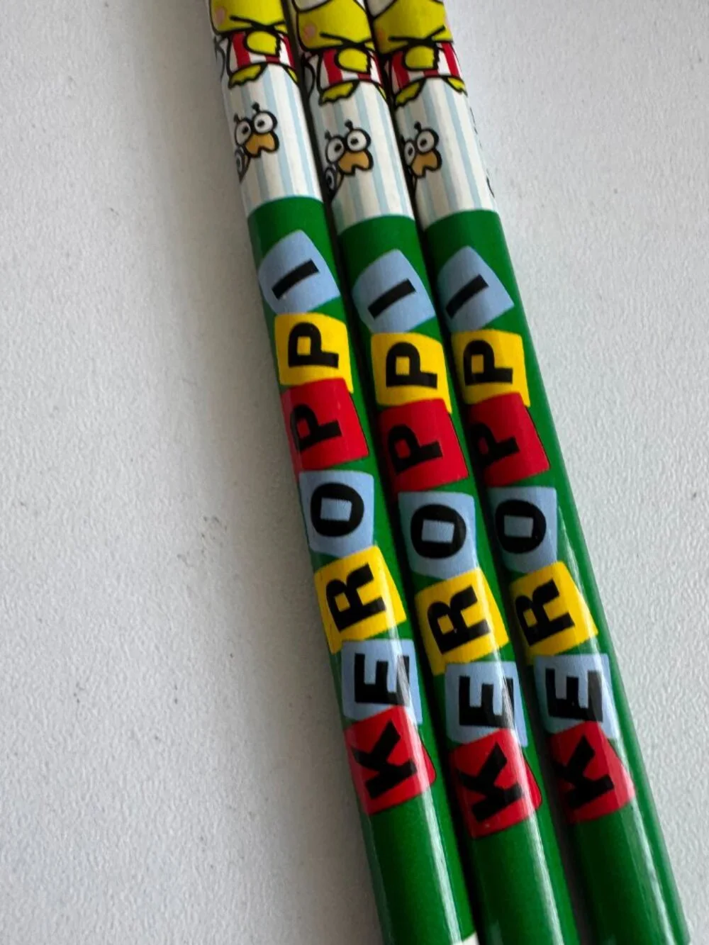 Sanrio Keroppi Set of 3 HB #2 Pencils 2012 Made in Taiwan Kawaii Rare